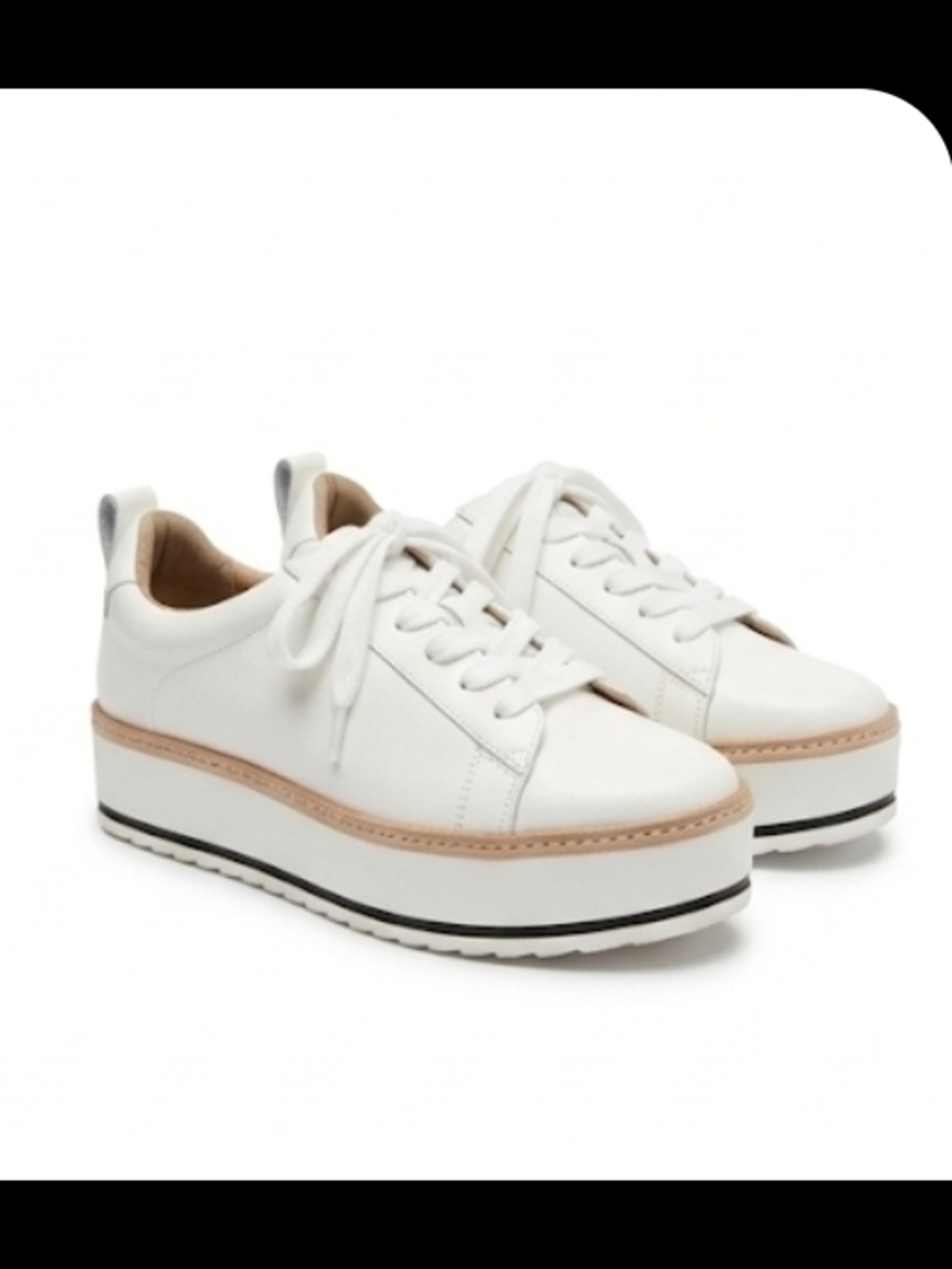 Chelsea & Violet Penny leather platform sneakers in white.  - Picture 2 of 8
